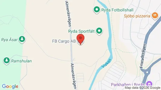 Industrilokaler att hyra i Borås - kort over placeringen