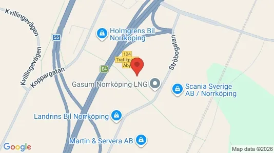 Industrilokaler att hyra i Norrköping - kort over placeringen