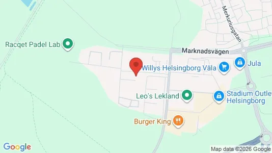 Industrilokaler att hyra i Helsingborg - kort over placeringen