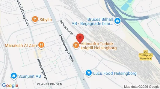 Industrilokaler att hyra i Helsingborg - kort over placeringen