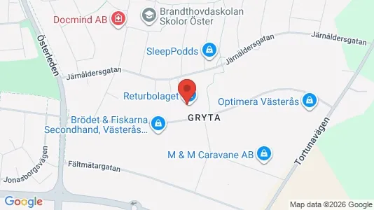 Industrilokaler att hyra i Västerås - kort over placeringen