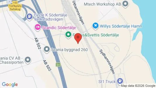Industrilokaler att hyra i Södertälje - kort over placeringen