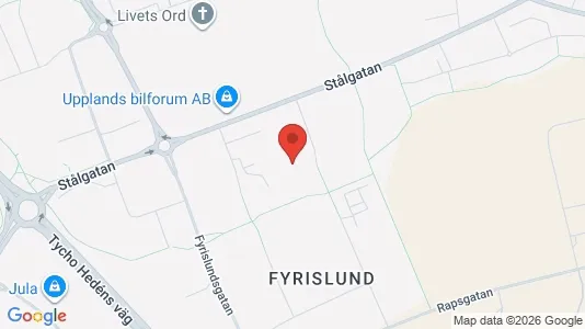 Industrilokaler att hyra i Uppsala - kort over placeringen