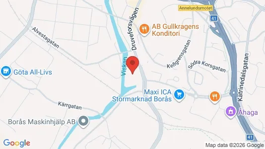 Industrilokaler att hyra i Borås - kort over placeringen
