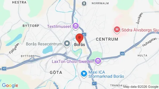 Industrilokaler att hyra i Borås - kort over placeringen