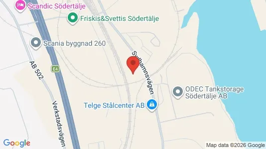 Lagerlokaler att hyra i Södertälje - kort over placeringen