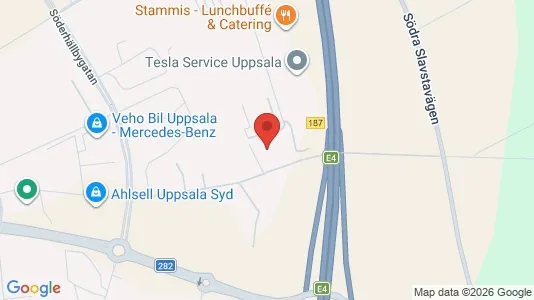 Industrilokaler att hyra i Uppsala - kort over placeringen