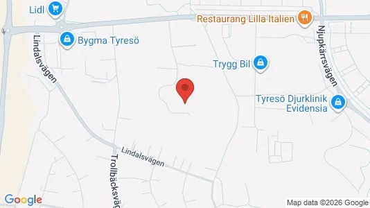 Industrilokaler att hyra i Tyresö - kort over placeringen