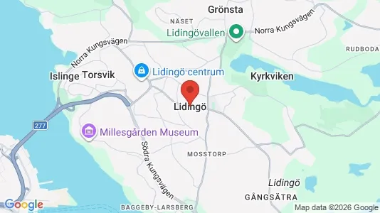 Industrilokaler att hyra i Lidingö - kort over placeringen