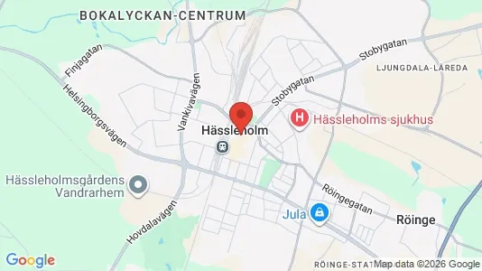 Industrilokaler att hyra i Hässleholm - kort over placeringen