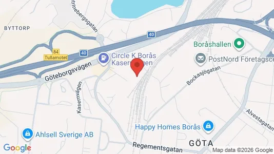 Industrilokaler att hyra i Borås - kort over placeringen