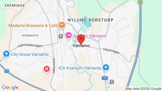 Industrilokaler att hyra i Värnamo - kort over placeringen