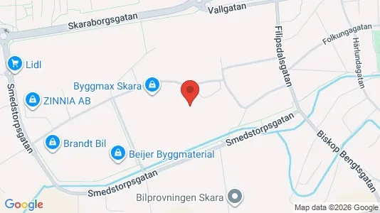 Industrilokaler att hyra i Skara - kort over placeringen