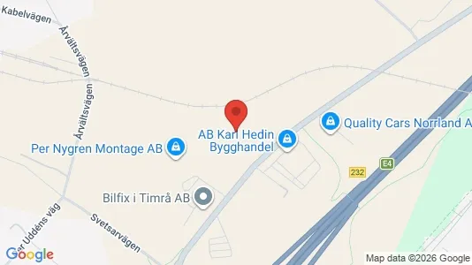Industrilokaler att hyra i Timrå - kort over placeringen