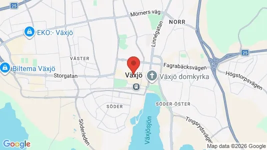 Industrilokaler att hyra i Växjö - kort over placeringen