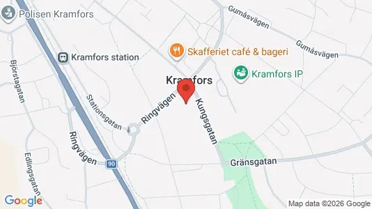 Industrilokaler att hyra i Kramfors - kort over placeringen