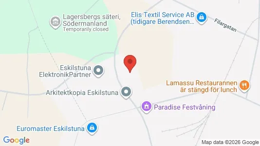 Industrilokaler att hyra i Eskilstuna - kort over placeringen