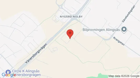 Industrilokaler att hyra i Alingsås - kort over placeringen