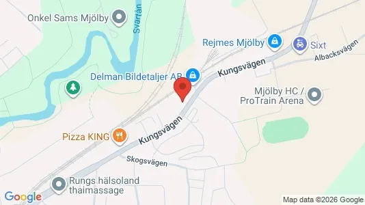 Industrilokaler att hyra i Mjölby - kort over placeringen
