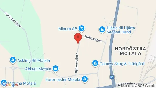 Lagerlokaler att hyra i Motala - Bild från Google Street View