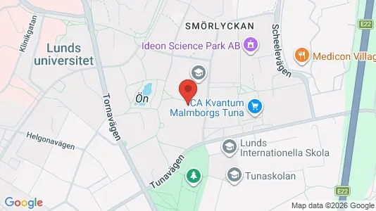 Industrilokaler att hyra i Lund - kort over placeringen