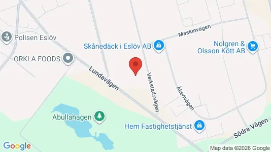 Industrilokaler att hyra i Eslöv - kort over placeringen