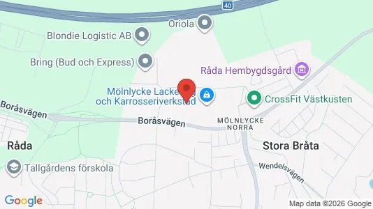 Industrilokaler att hyra i Härryda - kort over placeringen