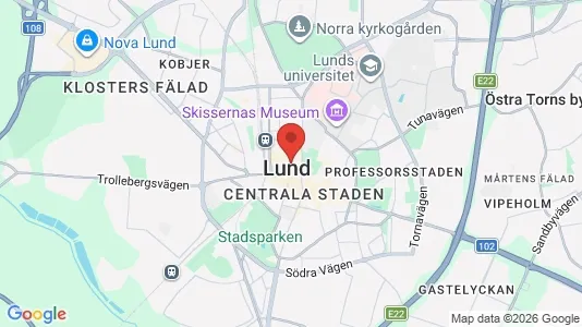 Butikslokaler att hyra i Lund - kort over placeringen