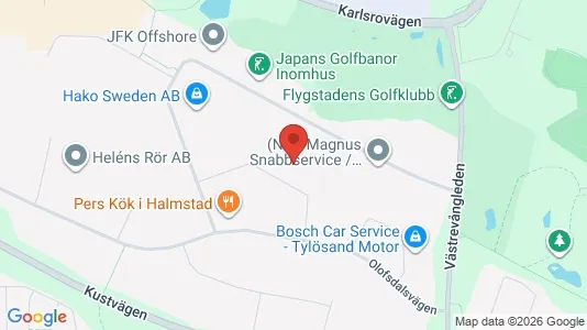 Industrilokaler att hyra i Halmstad - kort over placeringen