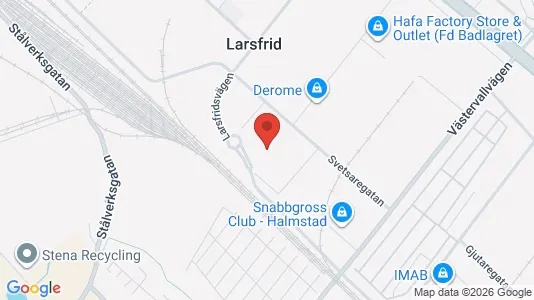 Industrilokaler att hyra i Halmstad - kort over placeringen