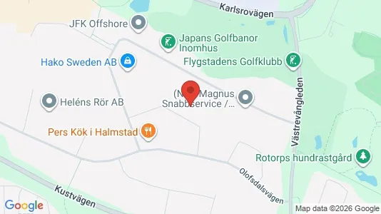 Industrilokaler att hyra i Halmstad - kort over placeringen