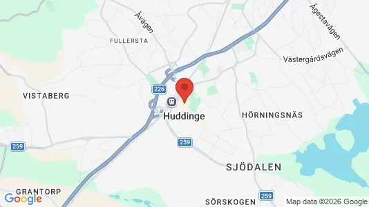 Industrilokaler att hyra i Huddinge - kort over placeringen
