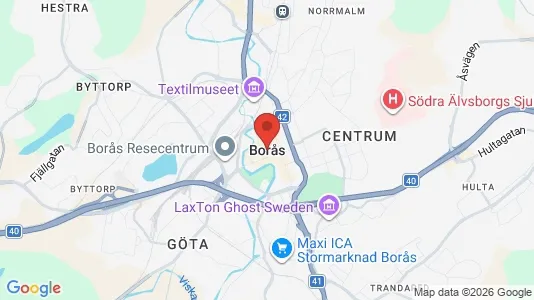 Industrilokaler att hyra i Borås - kort over placeringen