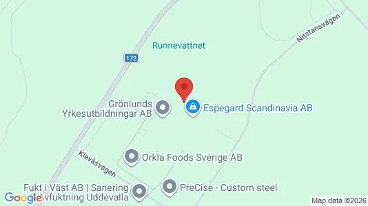 Lagerlokaler att hyra i Uddevalla - kort over placeringen