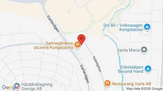 Lagerlokaler att hyra i Kungsbacka - kort over placeringen