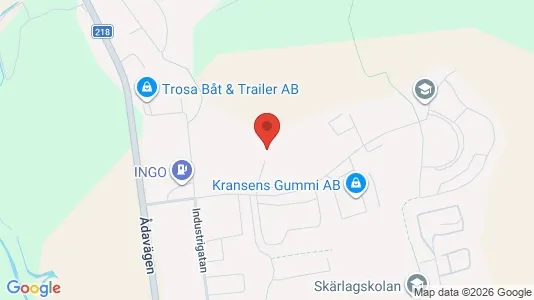 Industrilokaler att hyra i Trosa - kort over placeringen