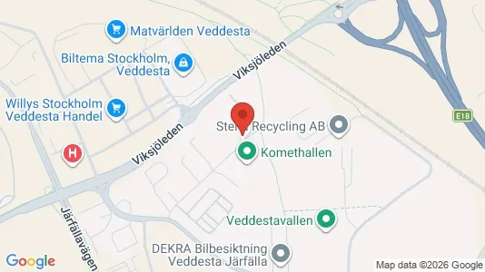 Industrilokaler att hyra i Järfälla - kort over placeringen