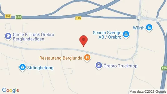 Lagerlokaler att hyra i Örebro - kort over placeringen