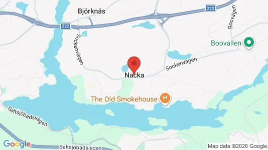 Lagerlokaler att hyra i Nacka - kort over placeringen