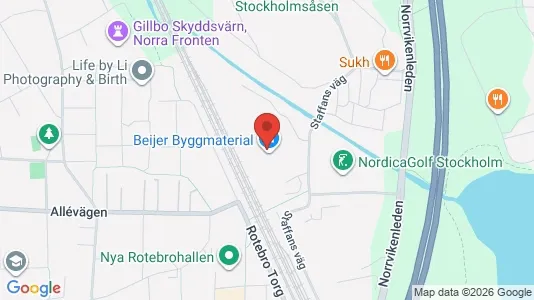 Lagerlokaler att hyra i Sollentuna - kort over placeringen