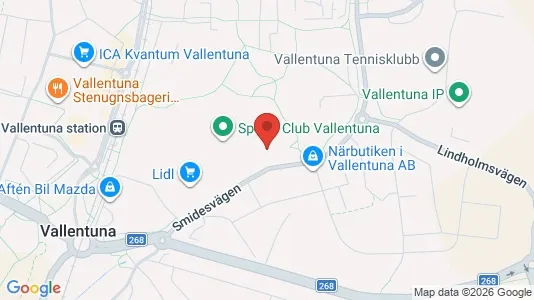 Lagerlokaler att hyra i Vallentuna - kort over placeringen